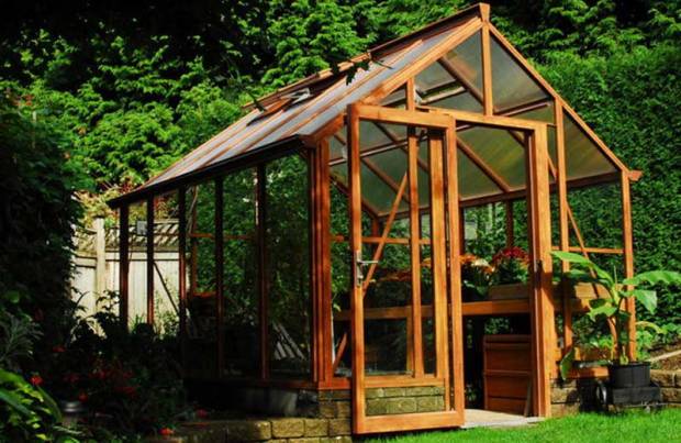wood greenhouse